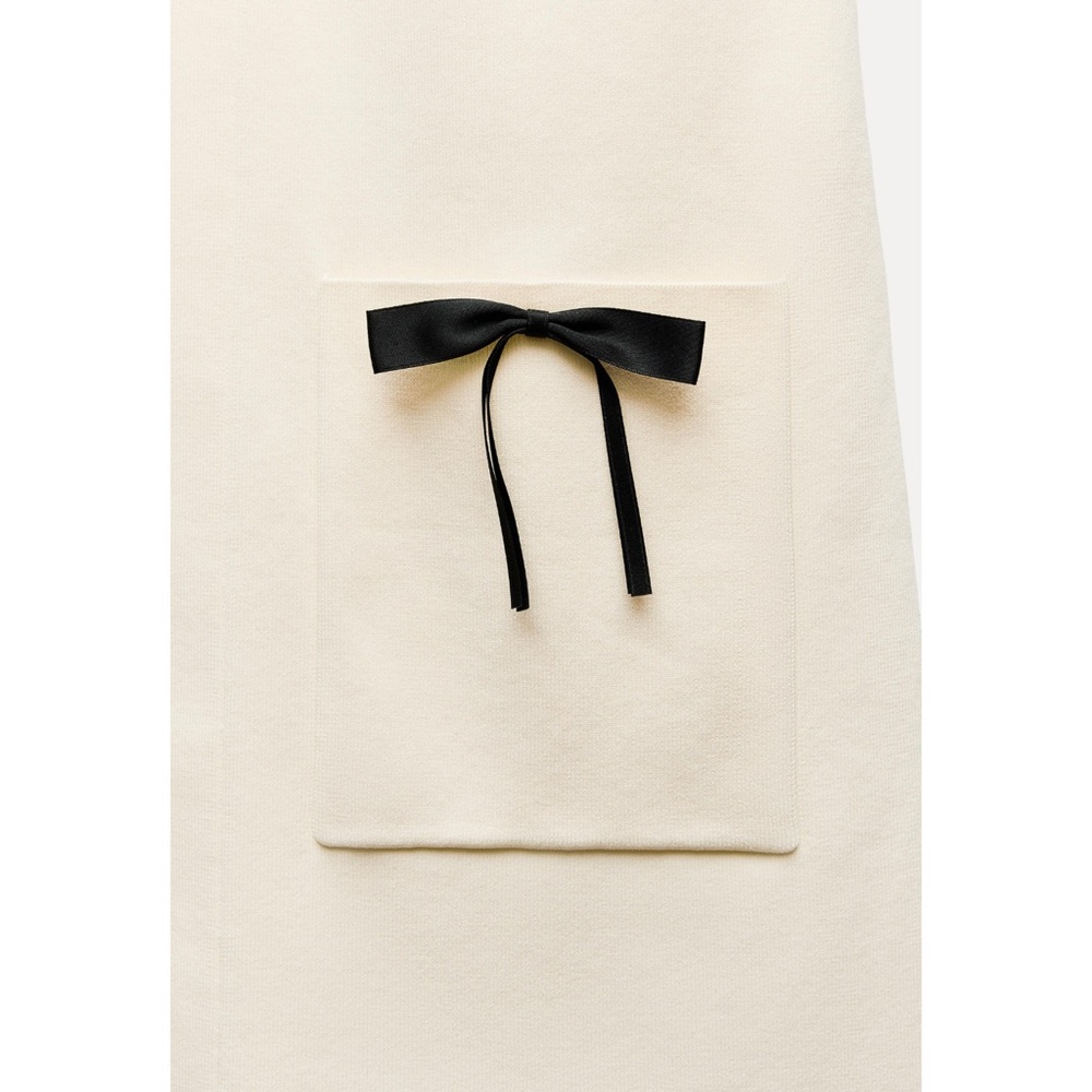 Zara KNIT MINI DRESS WITH CONTRASTING BOWS - Picture 4 of 5